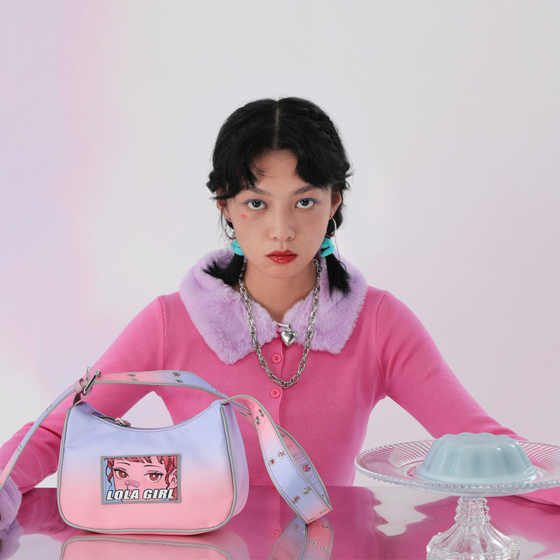 LOLA DESIGN DREAMY ADOLESCENT GIRL ARMBAND BAG Female Niche Design Nylon Wrap single shoulder inclined satchel bag 