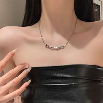Metal Irregular Fold Necklace Womens Light Luxury Niche High-Class Clavicle Chain 2023 New Hot Style Neck Chain