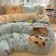 Winter Milk Velvet Four-Piece Bedding Set, Thickened Double-Sided Coral Fleece Duvet Cover, Bed Sheet, Plush Duvet Cover, Dormitory Three-Piece Set