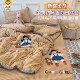 Winter Thickened Bed Cover Set, Milk Velvet Four-Piece Bedding Set, Double-Sided Coral Fleece Warm Duvet Cover, Winter Fleece Quilt Cover