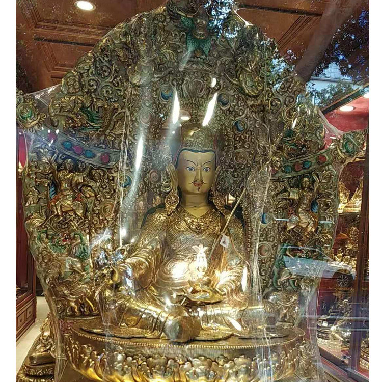 Nepal boutique handicraft lotus master Buddha statue of bronze carvings Title is 2 m high