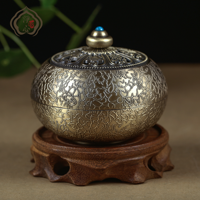 Retro-alloy copper ring incense stove Honolulu 8 Bag Eight auspicious incense Incense Stove room Foal Tea Trail Swaying Pieces