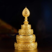 Pure gold eight auspicious manza plate Handmade manza plate 24K gold thirty-seven piles of silver Manzaman tea plate