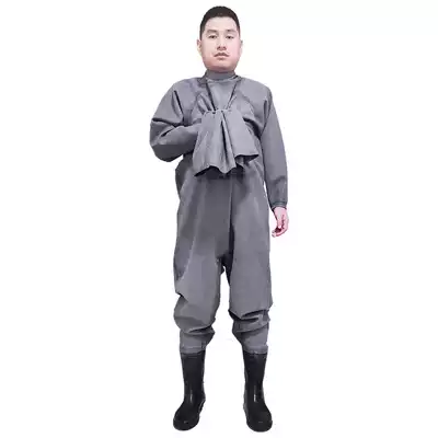Water leather pants full body dug lotus root leather pants rain pants fishing pants thickened clothes rubber fishing winter fish farming clothes pants