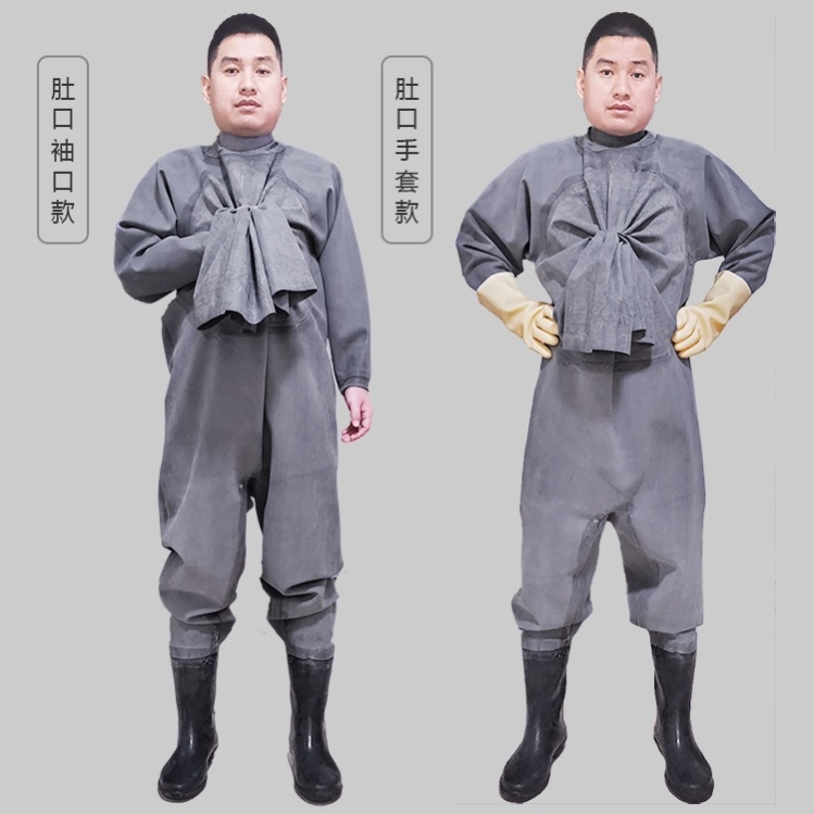 Even body sweatpants Full-body Sewer Trousers Thickened Fishing Catch Fish Rain Pants Waterproofing Sewer Dredging Lotus Root Waterfork Men Involved