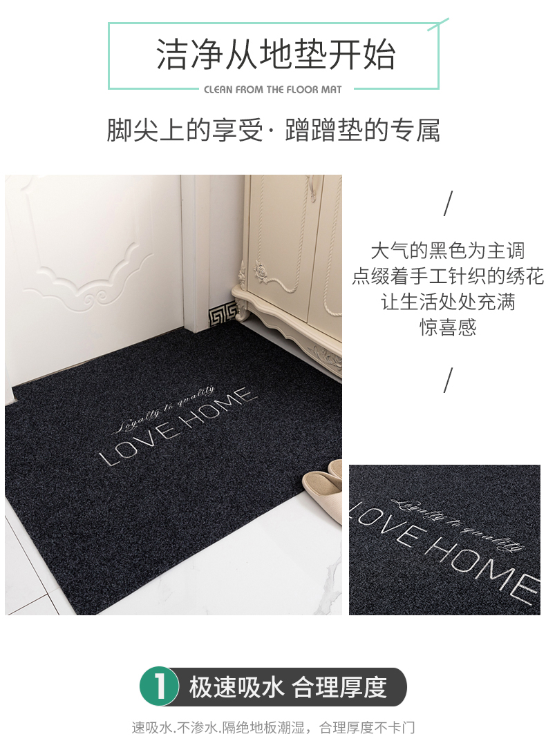 Lối vào cửa cửa cửa mat thấm thảm thảm chùi chân trượt thảm ở phía trước của bếp nhà có thể được cắt mat - Thảm sàn tấm trải sàn pvc loại mỏng