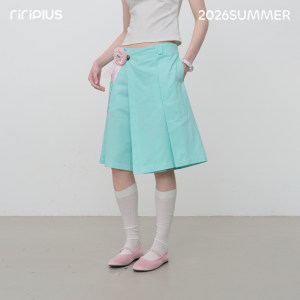 
riverstone plus irregular culottes for women 2026 summer new style accordion pleated hem A-line skirt