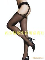 4 Faces Open Crotch Free Silk Socks Harness Socks Black Silk Transparent Sexy Non-slip Big Code Love Lingerie Temptation Even Pants Socks