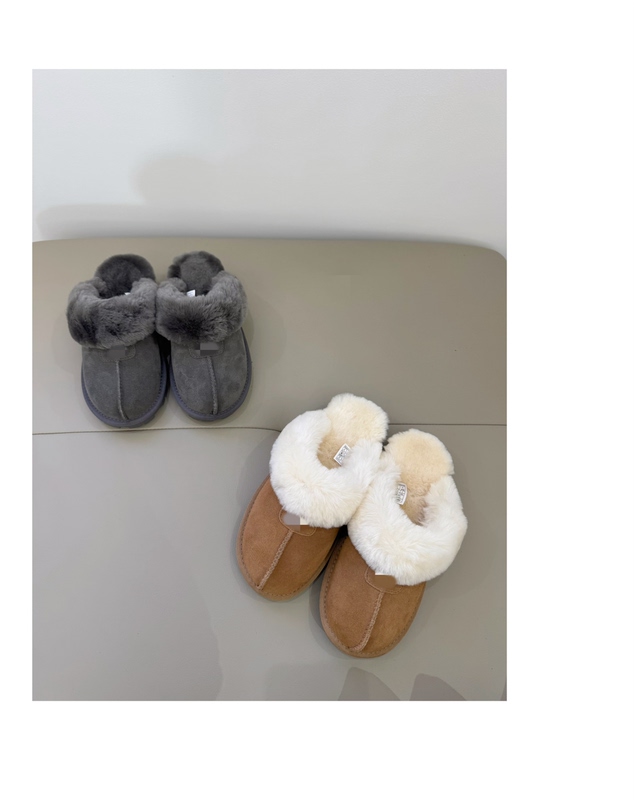 2026 New Model Qian Songyi Style Fur Integrated Thin-Soled Star Slippers for Women, Fashionable and Versatile Wool Slippers for Outdoor Wear