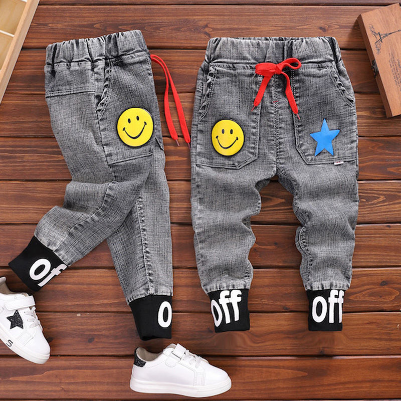 (Độc thân quần quần cotton) cho trẻ em quần jean nam quần mùa xuân và mùa thu bé mặc quần denim 23456 tuổi.