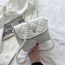 This year popular pearl chain bag Women summer 2021 New Tide fashion ringge shoulder bag net red small square bag