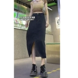 Тонкая джинсовая юбка, приталенная черная цветная мини-юбка, 2025 года, с акцентом на бедрах