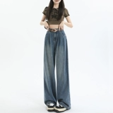 Белые джинсы, летние небольшие штаны, 2024 года, подходит для подростков, свободный прямой крой