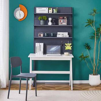 Hardware hole board shelf modified girl's desk shelf floor storage shelf computer desk multi-layer display rack