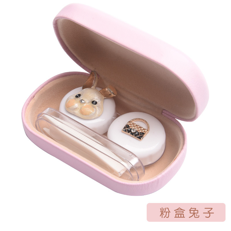 Powder Box Rabbit Modelins contact lens case  girl lovely Simplicity Portable myopia Shadow shape eye Companion box Beautiful pupil Storage box