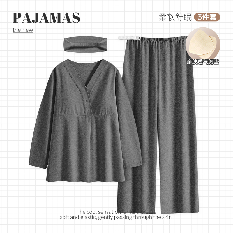 Pure Cotton Simple Style Class a Spring and Autumn Maternity Wear, Pre- and Postpartum Nursing Pajamas for Pregnant Women, Suitable for May and June, All-Cotton