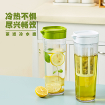 Japan-style tea filter cold water jug Large capacity Seal cool water cup Home High temperature resistant and anti-fall juice tank Plastic tea maker