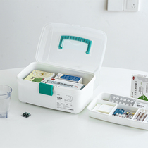Small medicine box household storage box family loading large-capacity medicine box storage dormitory medical box drug storage box