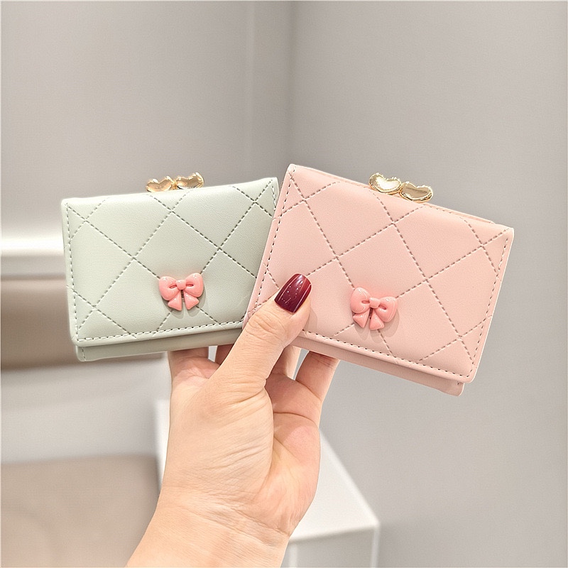 Cute Short Wallet for Girls, Fresh Style with Bow, Student Wallet, Small Wallet for Kids and Girls Cute Short Wallet for Girls, Fresh Style with Bow, Student Wallet, Small Wallet for Kids and Girls