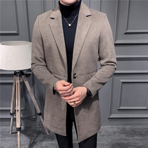 2021 New Wool Coat Men's Fall Winter Korean Fashion Coat Men's Wool Warm Coat Coat Tide