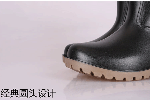 Giày cao gót chống mưa cho nam Giày cao gót và nhung cotton mùa đông Giày ngắn nam chống trượt Giày cao gót ấm áp giày nam chống thấm nước