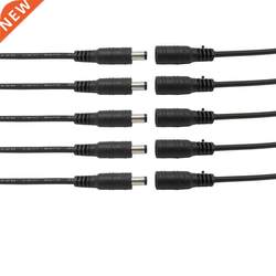 5/10pcs Black 5.5 x 2.1mm DC Plug Jack Connector Cable Pigta