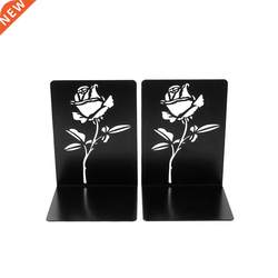 1pair Out File Divider Alloy Book End Rose Design L Shape H