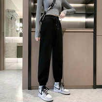 2021 New Sweatpants Girls in Tide Bowl Slim Leisure Pants and Summer Thin Nine Miniature Lantern Pants