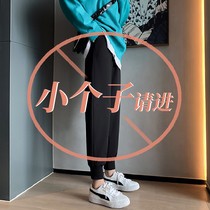 Sports pants woman loose bunches foot autumn winter gush pure cotton black 90% small subs 80% casual kharenwear pants