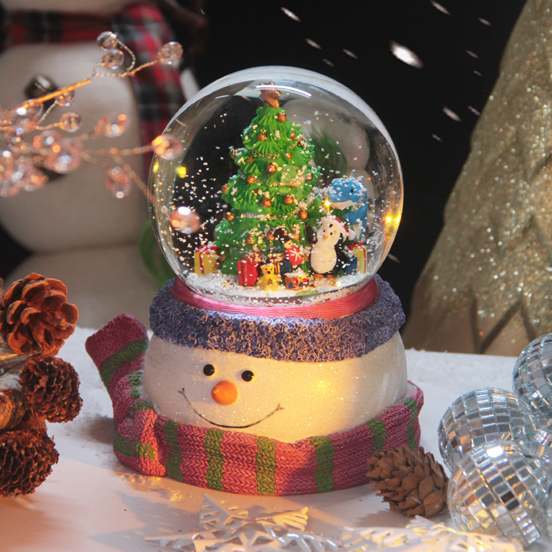 Christmas gift snowman crystal ball floating snowflake Christmas tree music box elk music box elk music box girl girl child