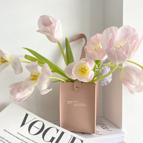  Black face black shop gift 520 floral small leather bag Flower gift ins