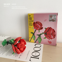  Black Face Black Shop Building block Rose 520 gift sweet cool girl gift