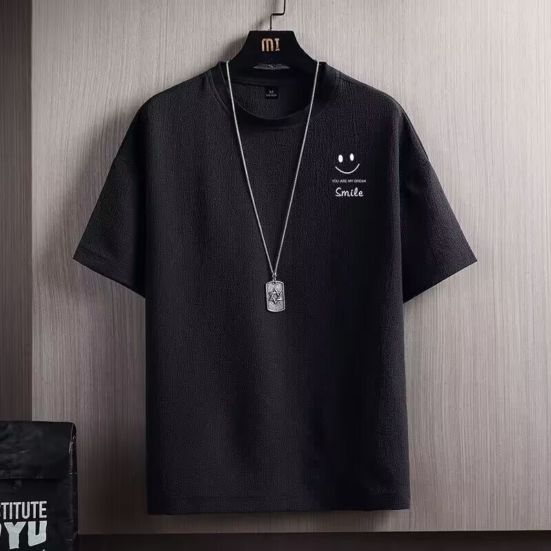 Work Clothes for Men, Short-Sleeved Summer Quick-Drying Ice Silk Sports Tops for Work, Large Size Thin Cheap T-Shirts for Men