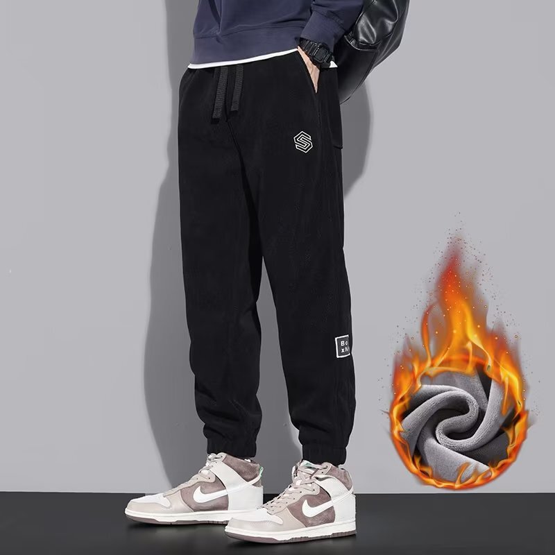 2024 Autumn/Winter New Men's Corduroy Casual Pants Trendy Brand Loose Fit Fleece-Lined Warm Jogger Large Size Sports Sweatpants 2024 Autumn/Winter New Men's Corduroy Casual Pants Trendy Brand Loose Fit Fleece-Lined Warm Jogger Large Size Sports Sweatpants