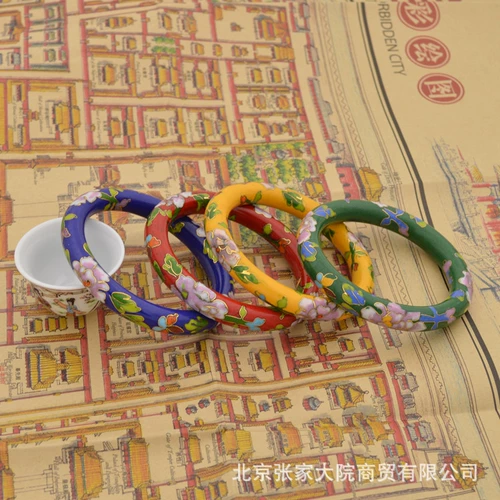 程老师收藏老货 正宗北京景泰蓝圆棍手镯 女士复古宫廷风镯子手饰