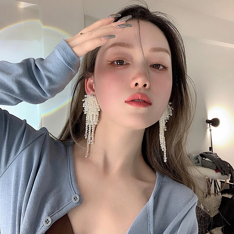 Round Pattern Women's Gender 1 Pair Simple Style Round Beaded Artificial Pearl Drop Earrings