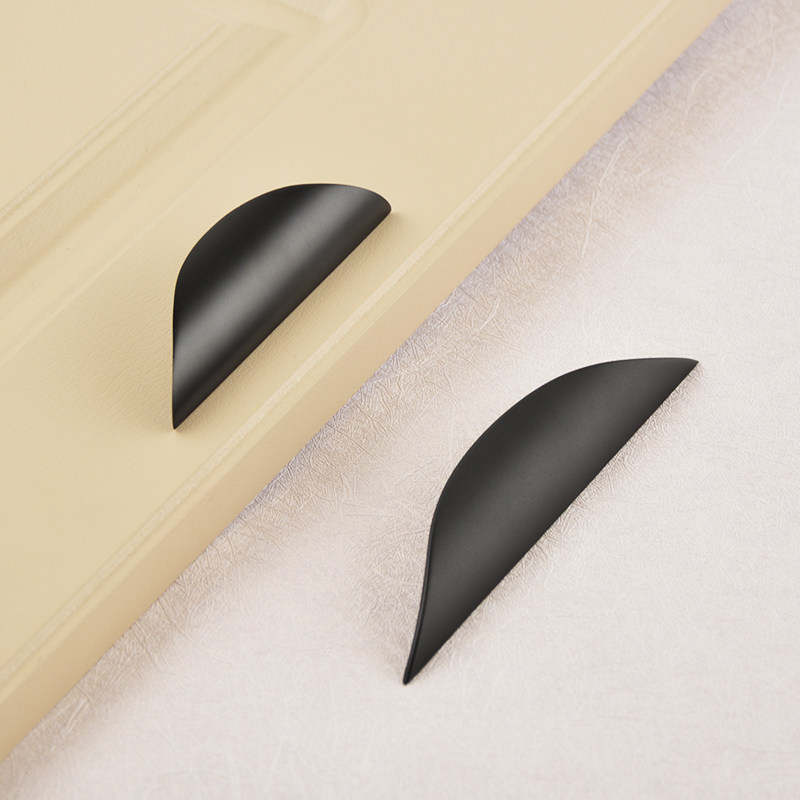 Custom top cabinet door invisible handle free punch black modern minimalist light luxury gold drawer cabinet wardrobe handle - Taobao