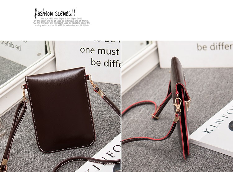 2017 màn hình lớn mini Messenger túi nhỏ túi vuông nhỏ túi dọc đoạn túi xách điện thoại di động túi ví chéo túi điện thoại di động - Túi điện thoại túi xách nữ juno