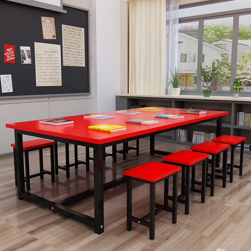 Elementary School Kindergarten Class Table And Chairs Student Training Table Handmade Painting Fine Art Table Writing Learning Table Meeting Table