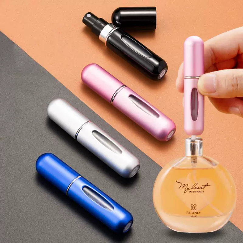 5 Beautiful 8ml Portable Mini RefilLABLE PERFUME BOTTLE With Spray