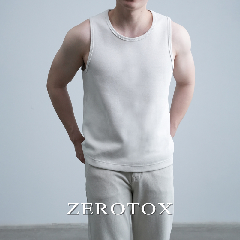 Gzx Zerotox Heavy-Duty 380g Ribbed Tank Top Basic Base Layer Men's Summer Sports Fitness Sleeveless Inner Vest Gzx Zerotox Heavy-Duty 380g Ribbed Tank Top Basic Base Layer Men's Summer Sports Fitness Sleeveless Inner Vest