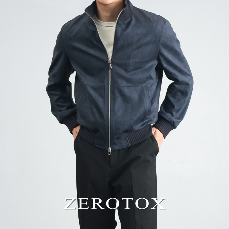 [Chamois Leather Stand Collar] Men's Matte Texture Slightly Loose-Fitting Jacket, Autumn Old Money Ribbed Hem Casual Coat