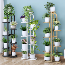 Green Loola Shelf Triple Living-room TV Cabinet Next To Light Lavish Style Flower Rack Climbing plant Potted plant Potted plant placed on floor