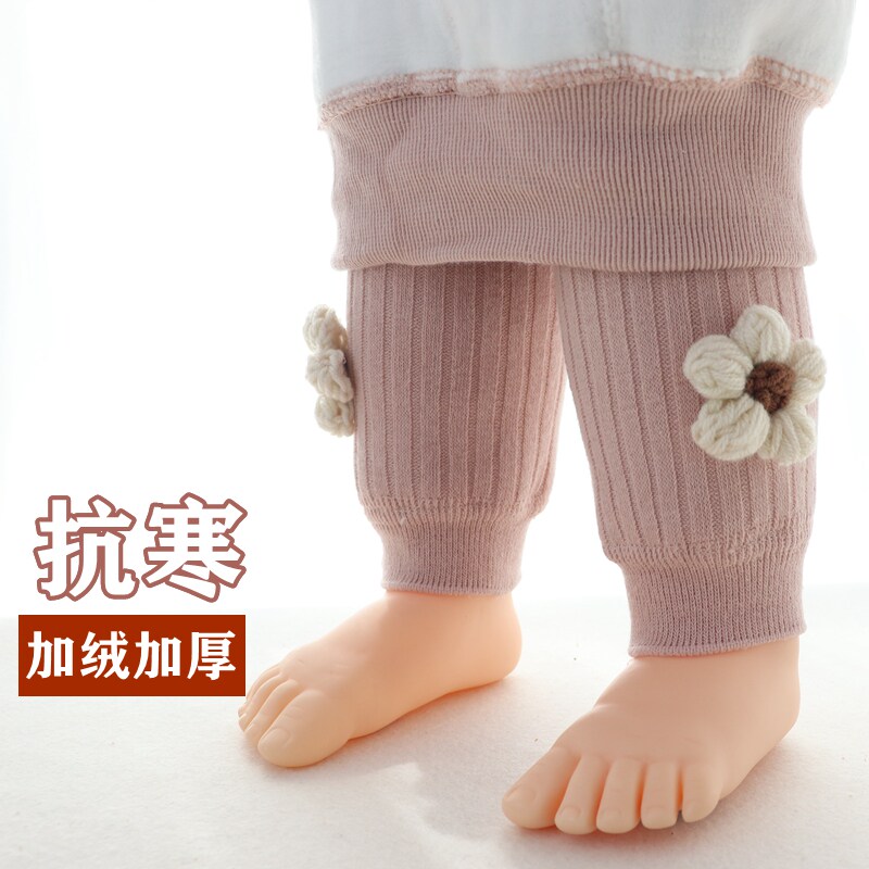 Winter female baby beats bottom pants plus suede thickening one year old baby pants big fart pants girl winter clothing warm pants-Taobao