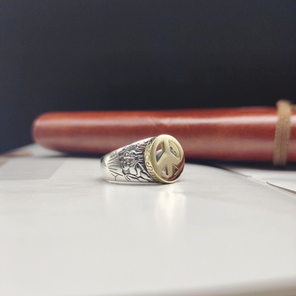 New s925 silver silver in Europe and America in cold wind anti - occupation net red character cold wind ring female fashion simple