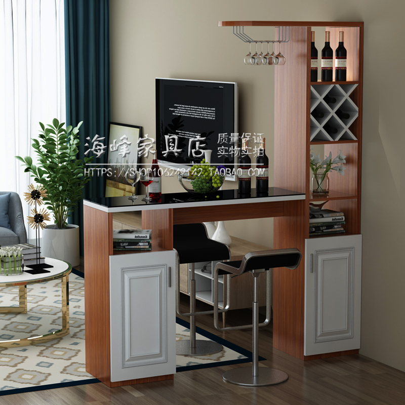[USD 294.15] Home bar wine Living room kitchen partition entrance European style simple