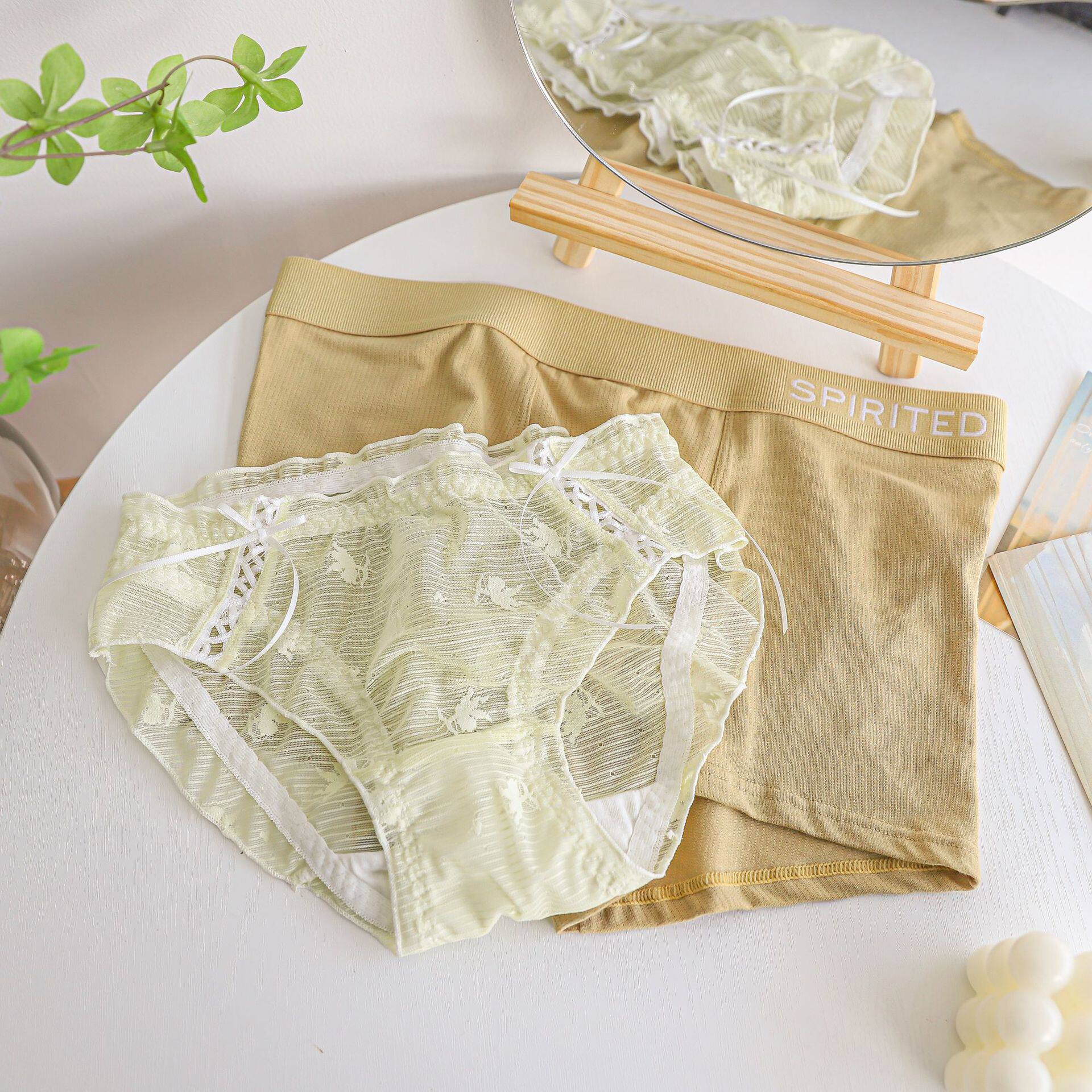 sweet cotton couple panties underwear couple models passion full transparent couple Valentine's Day holiday gift box set