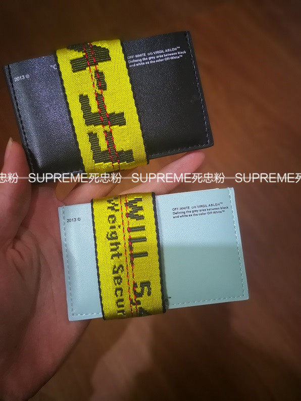 OFF Card Holder WHITE Yellow Strap Wallet Card Holder