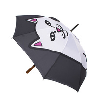 Spot ii base cat middle finger cat umbrella transparent black 46 inch wooden handle gather point skateboard