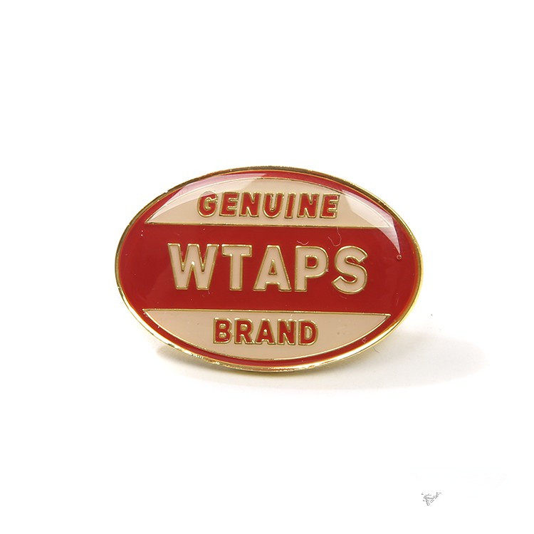Spot WTAPS 18SS PINS 01 BADGE STEEL color matching oval LOGO brooch